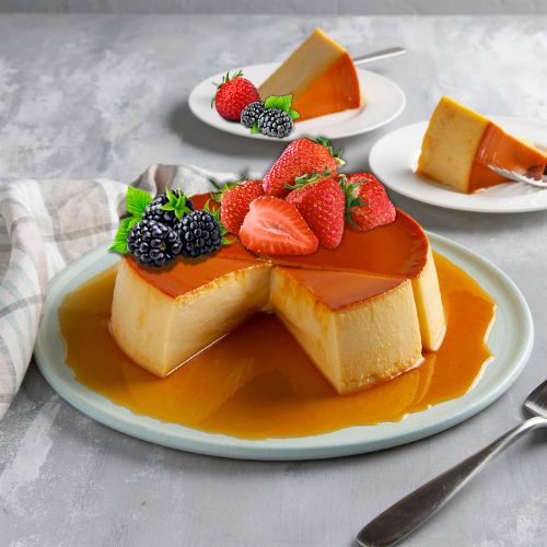 Flan - French Crème Caramel (Strawberry & Blackberry)