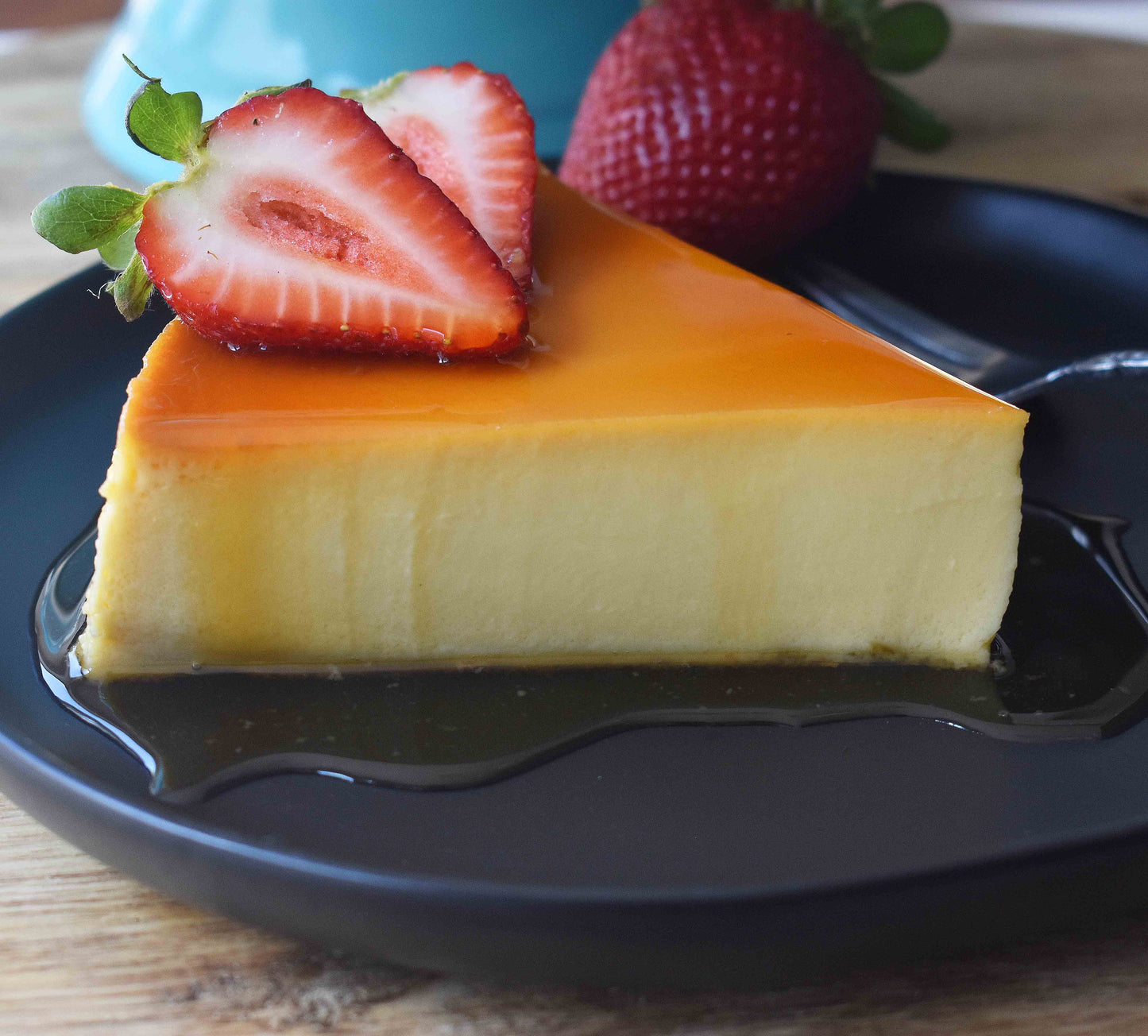 Flan - French Crème Caramel (Strawberry)-1 Serving