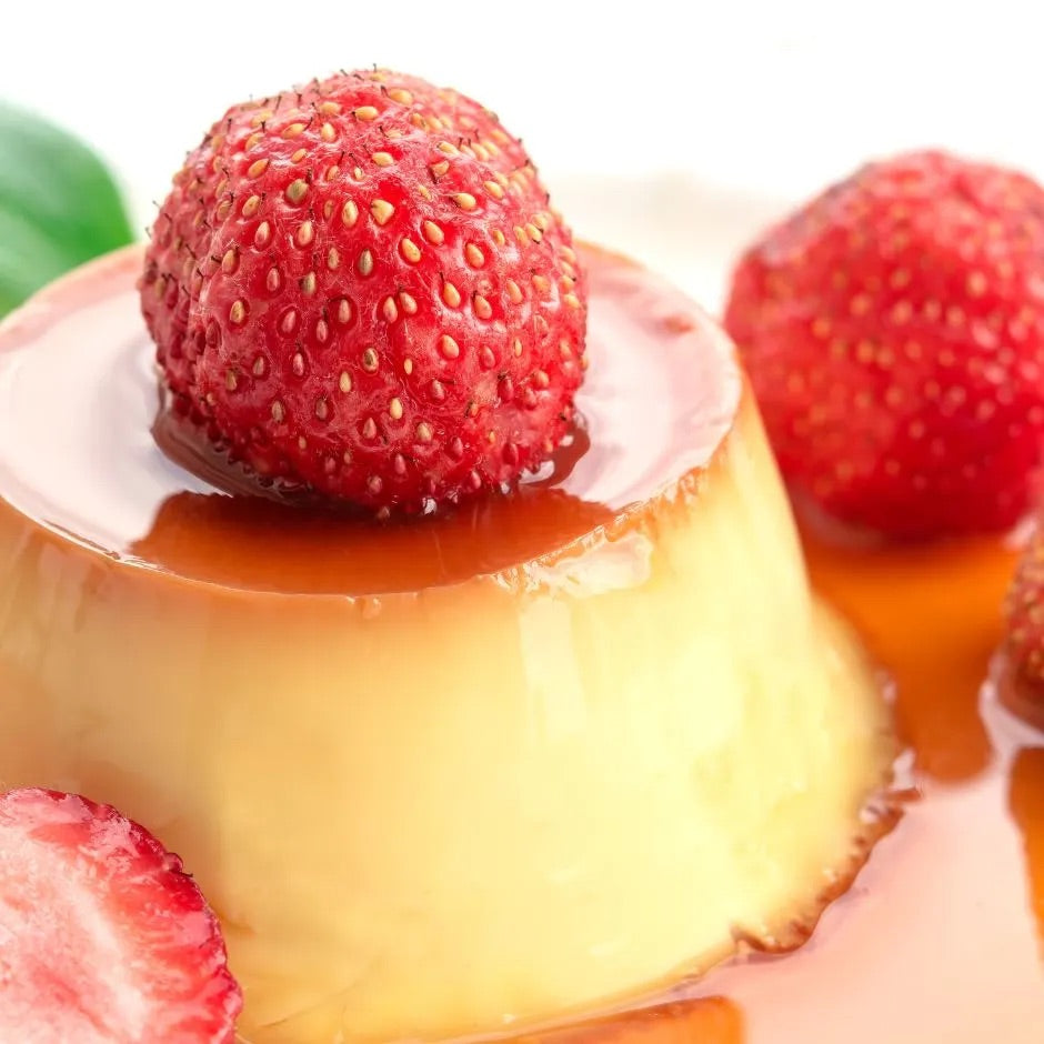 Flan - French Crème Caramel (Strawberry)-1 Serving
