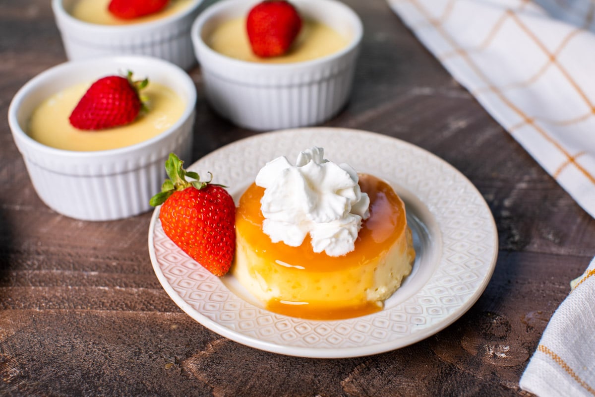 Flan - French Crème Caramel (Strawberry)-1 Serving