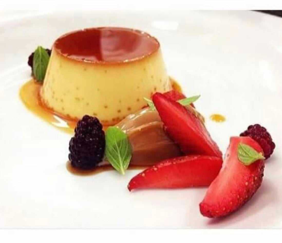 Flan - French Crème Caramel (Strawberry & Blackberry)-1 Serving