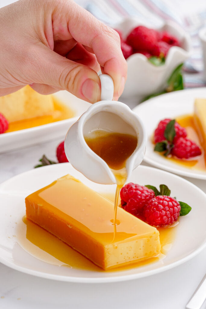 Flan - French Crème Caramel (Raspberry)-1 Serving