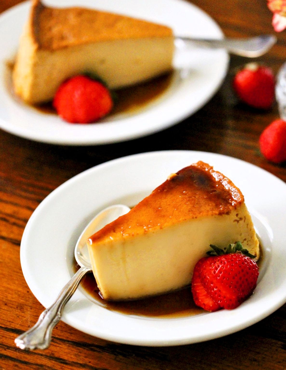 Flan - French Crème Caramel (Strawberry)-1 Serving