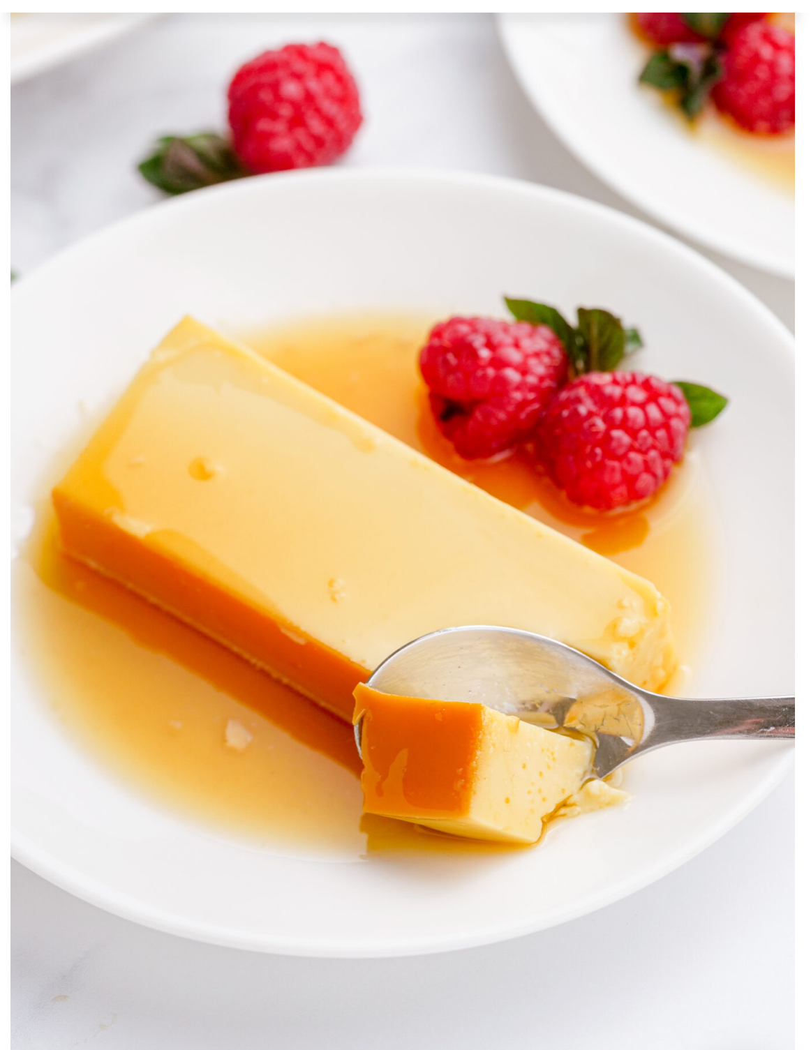 Flan - French Crème Caramel (Raspberry)-1 Serving
