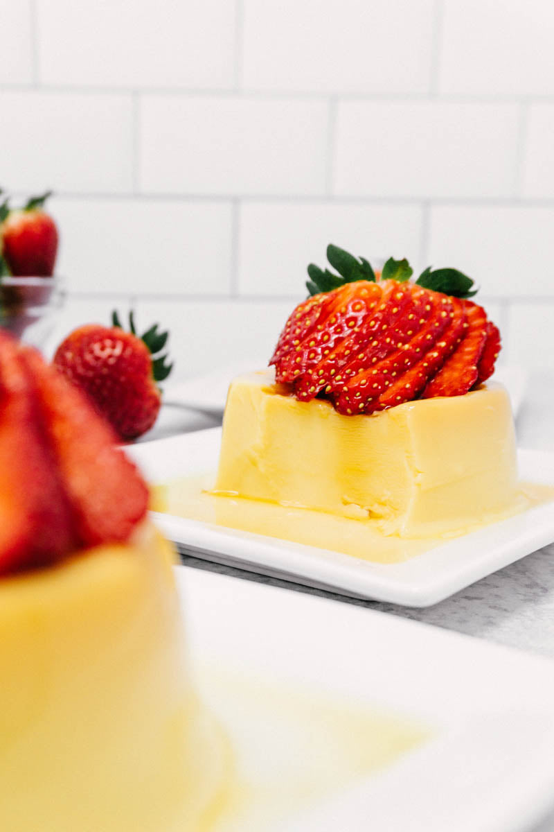 Flan - French Crème Caramel (Strawberry)-1 Serving