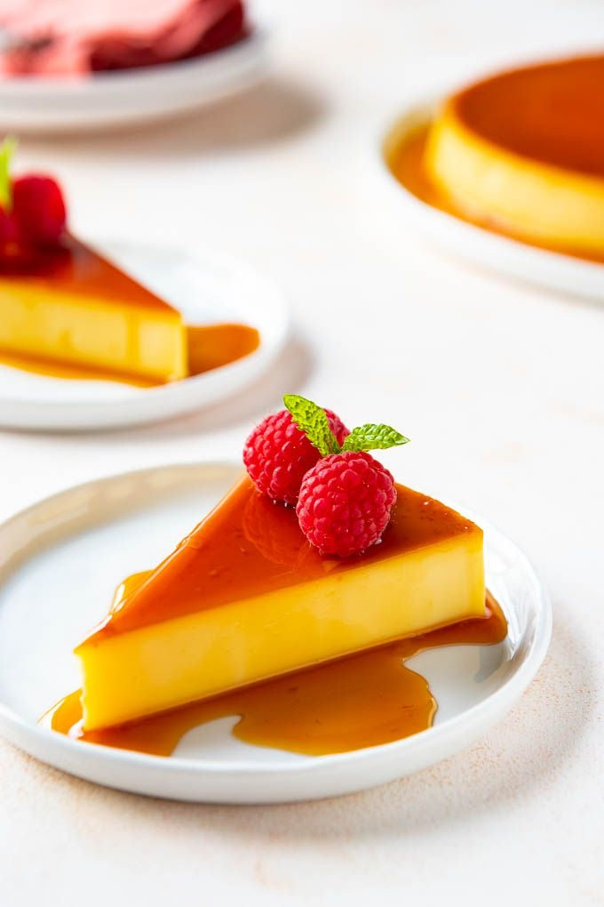 Flan - French Crème Caramel (Raspberry)-1 Serving