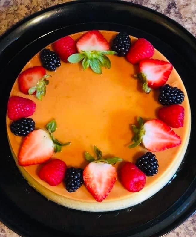 Flan - French Crème Caramel (Strawberry & Blackberry)