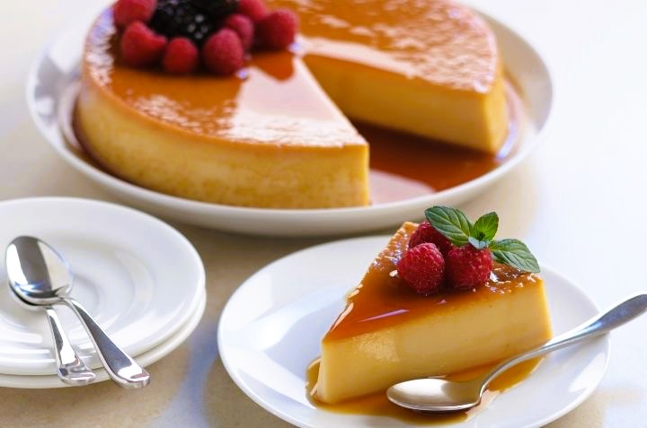 Flan - French Crème Caramel (Raspberry & Blackberry)