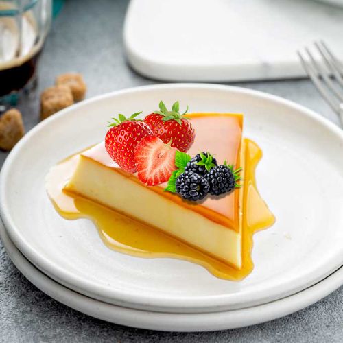 Flan - French Crème Caramel (Strawberry & Blackberry)-1 Serving