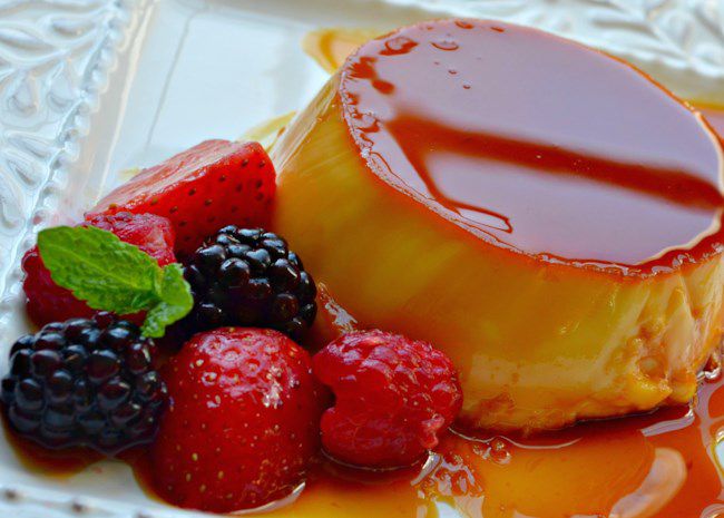 Flan - French Crème Caramel (Strawberry & Blackberry)-1 Serving