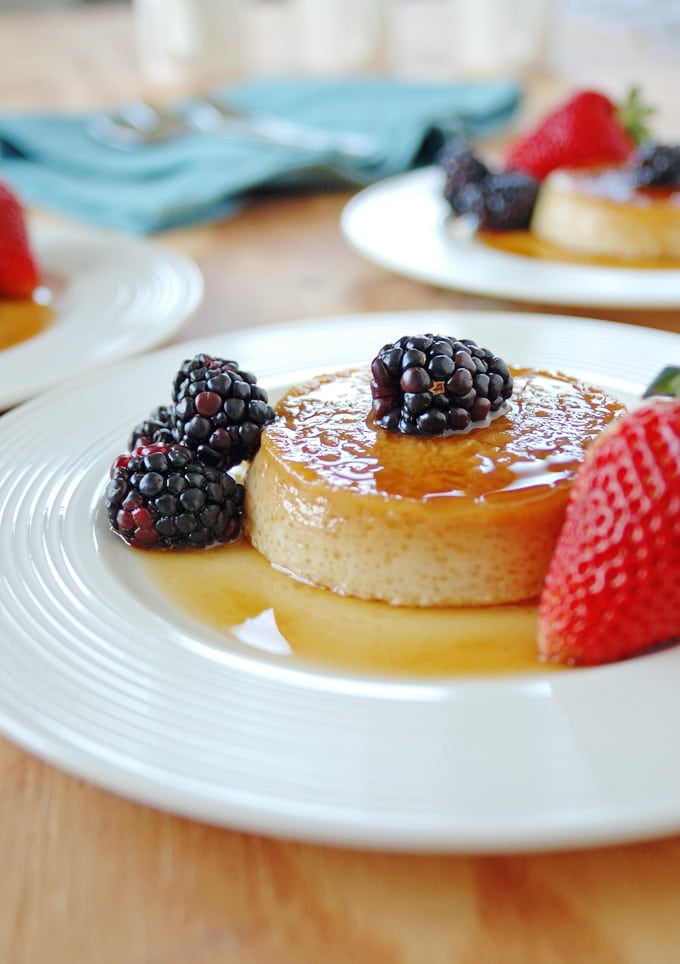 Flan - French Crème Caramel (Strawberry & Blackberry)-1 Serving