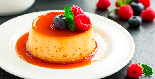 Flan - French Crème Caramel (Raspberry & Blueberry)-1 Serving